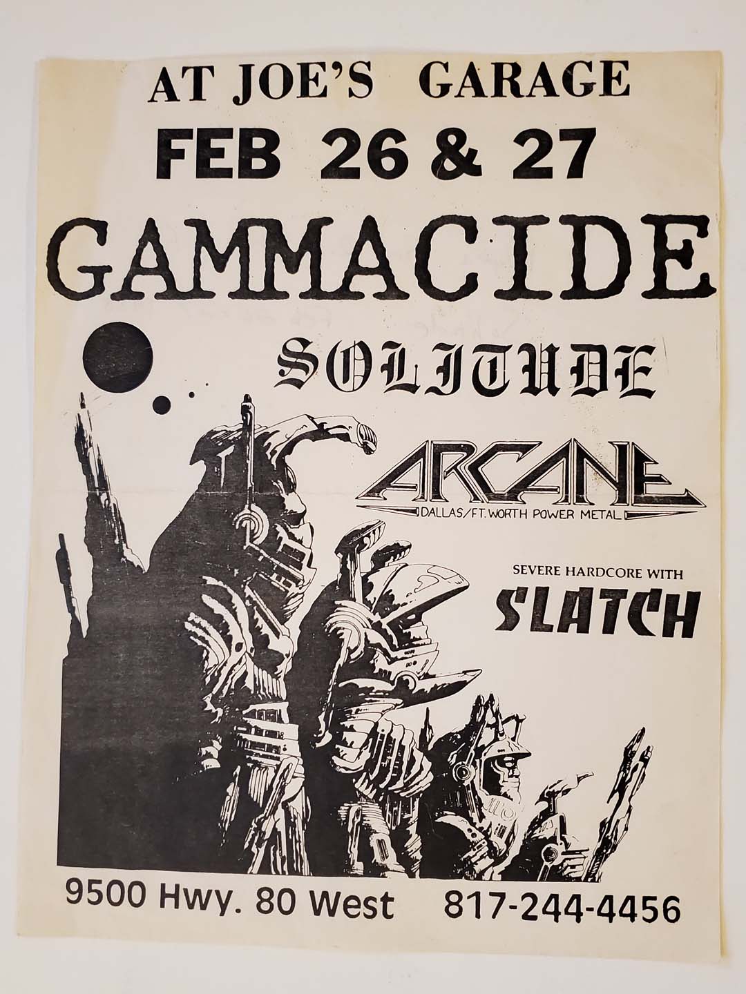 Solitude Aeturnus Flyer, Joe's Garage (1988-02-26 & 27)